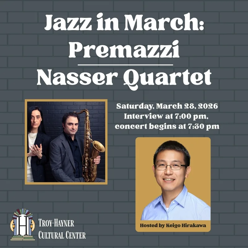 Jazz in March concert featuring the Premazzi/Nasser Quartet at the Troy-Hayner Cultural Center