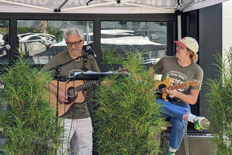jersey joe mid performance during porch fest in troy ohio